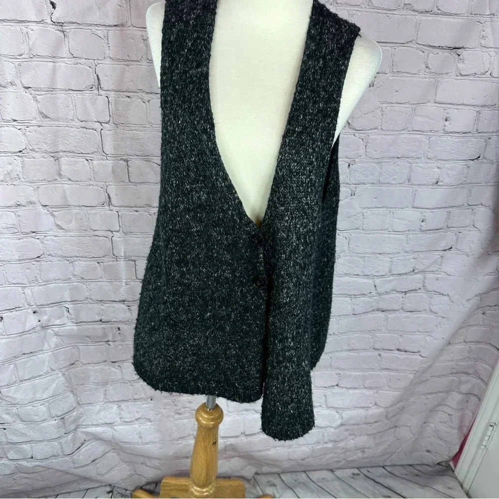 vtg coldwater creek textured sweater vest size women XL cozy minimalist layer